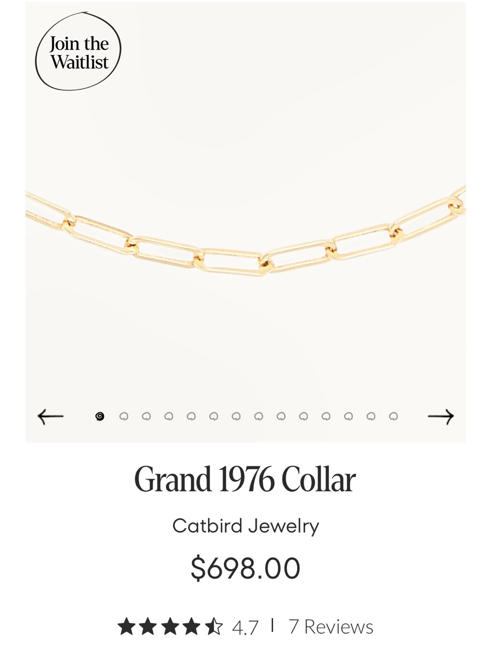 Catbird Grand 1976 Collar and 1976 charm holder